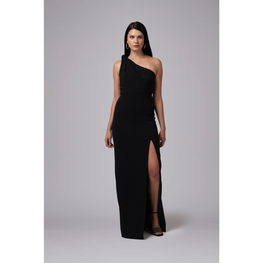 JAY GODFREY GOLDIE ONE SHOULDER KNOT GOWN BLACK Sz:0 Ret$375 NWT *CLEARANCE*